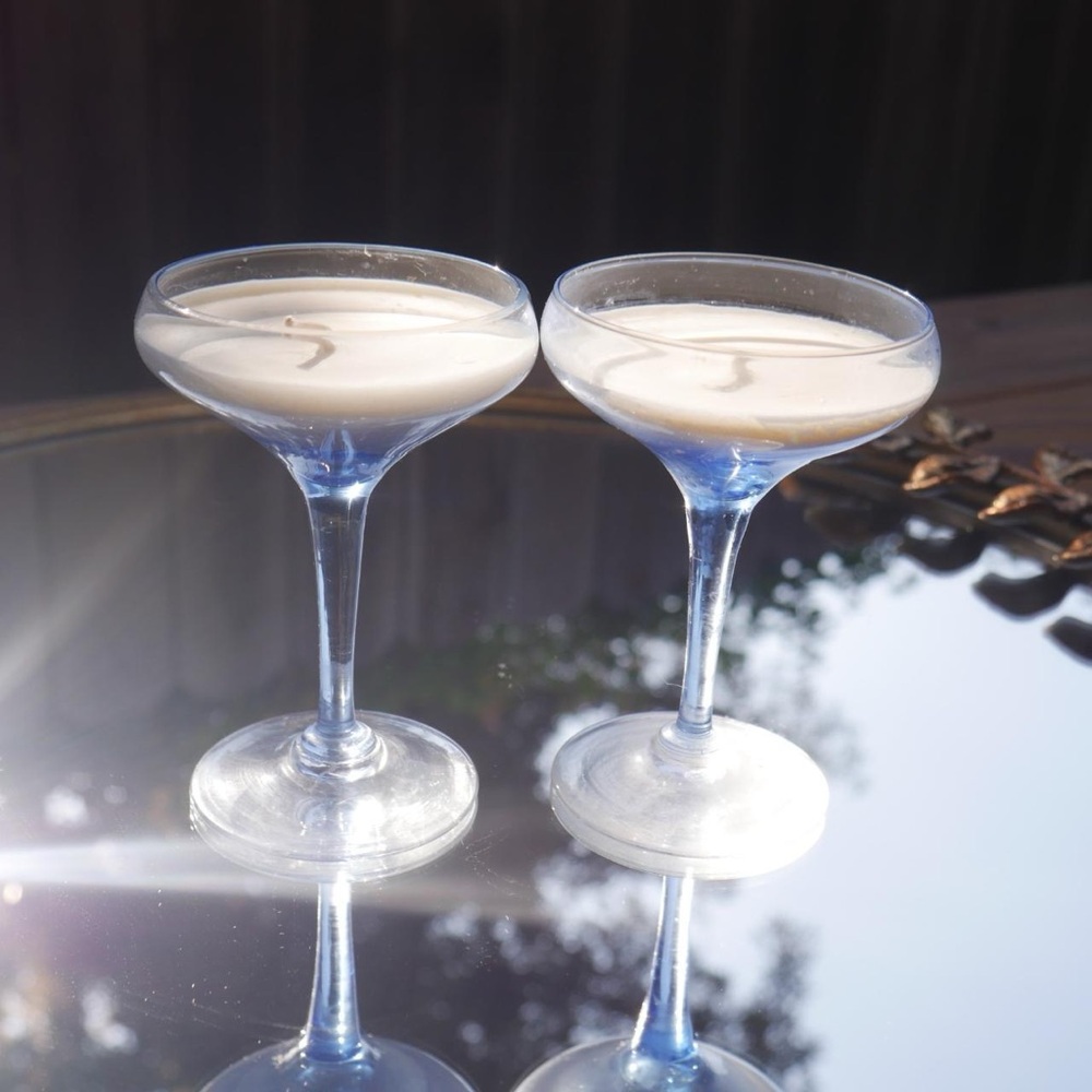 Set of 5 Vintage glasses turned into candles